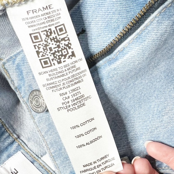 New with Tag Frame Le High 'N' Tight Poolside Straight Shinny Women's Denim Jean - Picture 15 of 16